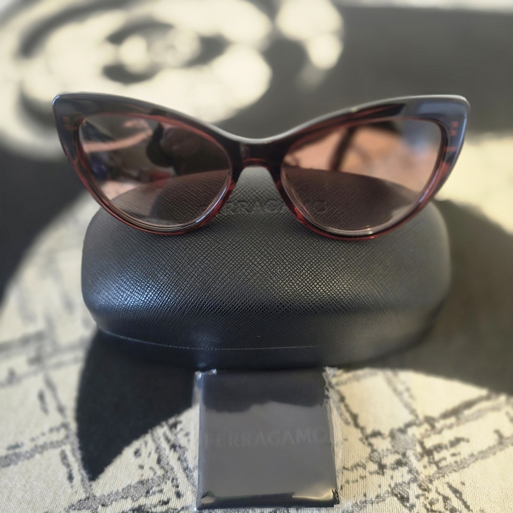 Salvatore Ferragamo Women's Cat-Eye Sunglasses - Burgundy